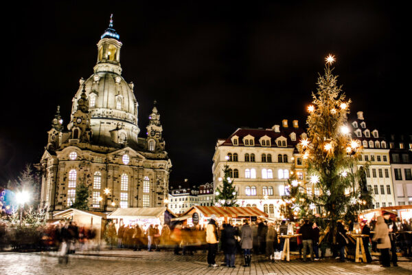 Dresden Christmas Market at night.