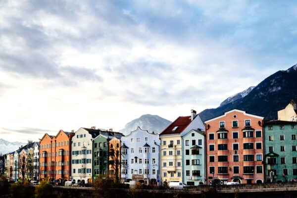 Innsbruck pastel coloured buildings.