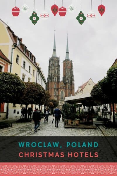 Cathedral in Wroclaw and cobblestone street