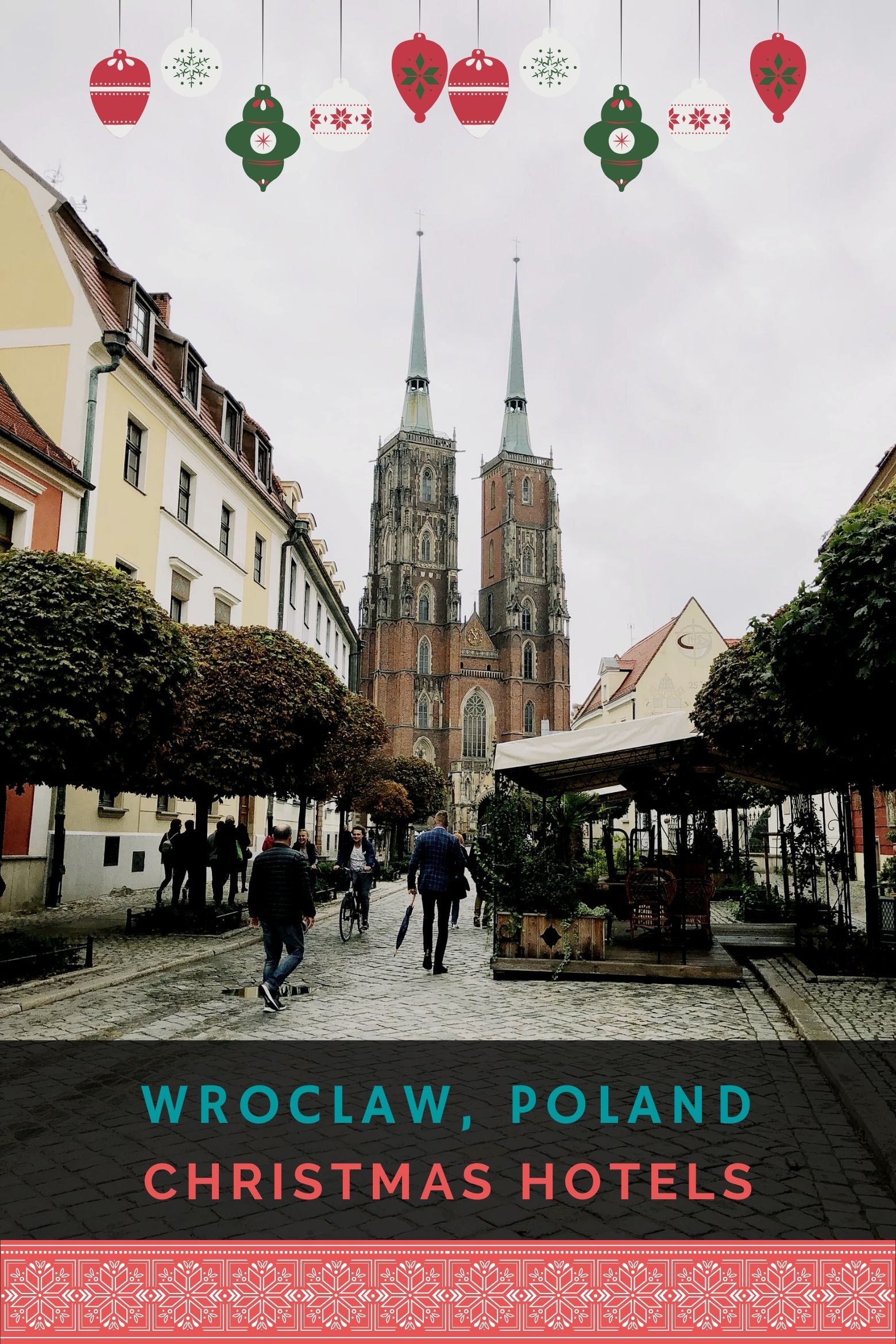 Cathedral in Wroclaw and cobblestone street