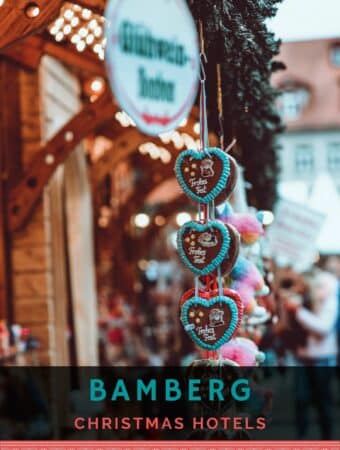 Hanging gingerbread at Bamberg Christmas market.