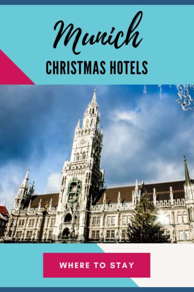 Marienplatz in Munich with Christmas decorations and a Christmas tree.